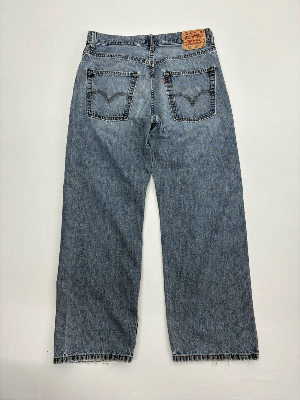 Levi’s 569 Jeans Loose Baggy Wide Leg Grunge Skate Distressed Faded Y2K 33x32